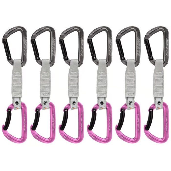 Set bucle echipate MAMMUT Workhorse Keylock 12cm 6-Pack pink