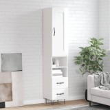VidaXL Dulap &icirc;nalt, alb extralucios, 34,5x34x180 cm, lemn prelucrat