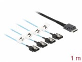 Cablu OCuLink SFF-8611 la 4 x SATA 7 pini 1m, Delock 85829