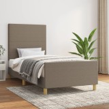 VidaXL Cadru de pat fără saltea, gri taupe, 100x200 cm, textil