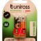 Set 2 acumulatori Lampi Solare AA, HR6, 1000 mAh, Ni-Mh, Uniross