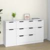 VidaXL Set servante, 3 piese, alb, lemn compozit