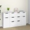 vidaXL Set servante, 3 piese, alb, lemn compozit
