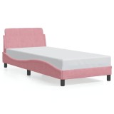 Cumpara ieftin Cadru de pat cu tablie, Dover, roz, 80x200 cm, catifea