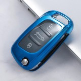 Husa TPU Cheie Briceag Peugeot Citroen 2 sau 3 Butoane Albastra AutoProtect KeyCars, Oem