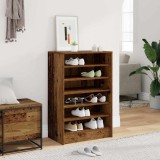 vidaXL Pantofar Lemn Vechi 60x35x92 cm, 6 Rafturi, Maro, Lemn Prelucrat, Dulap Pantofi, Organizator Hol