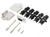 Conector D-Sub 9 PIN mamă lipire cablu gold flash UNC 4-40