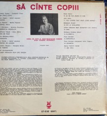 VINIL ELECTRECORD,,SA CANTE COPIII&quot;ST-EXE 02971/IMPECABIL,NERULAT!