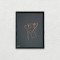 Chihuahua, tablou sculptura din fir continuu de sarma placata cu aur, 19&times;25 cm
