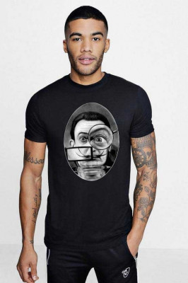 Tricou barbati negru - Dali - The Watcher - L foto