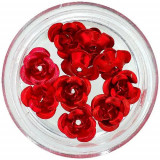 Decorațiuni ceramice pentru unghii - trandafiri roșii, 10 buc, INGINAILS