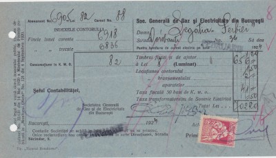 Societatea Generala de gaz si electricitate Bucuresti ND(1924) foto