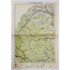 HARTA ZONEI STOROJINET - CAMPULUNG , LITOGRAFIE DE M.D. MOLDOVEANU , 1936, POLICROMA
