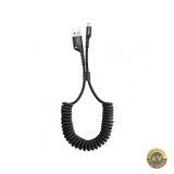 Cablu Date si Incarcare USB-A - Lightning Baseus Fish Eye Spring 18W 1m Negru CALSR-01