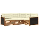 vidaXL Set de canapele de exterior 4 pcs Natural și Crem 3383283