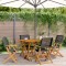 vidaXL Set mobilier grădină, 5 piese, negru, poliratan și lemn masiv 3281694