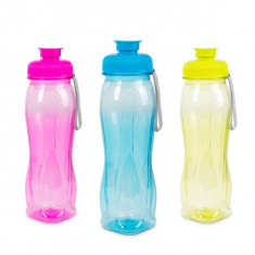 Sticlă de apă sportivă - plastic, transparentă - 750 ml - 3 culori