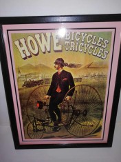 Tablou reclama bicicleta tricicleta de epoca Howe Machine Heroes print Anglia foto