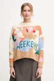 Weekend Max Mara pulover femei, culoarea bej, 2515361181600