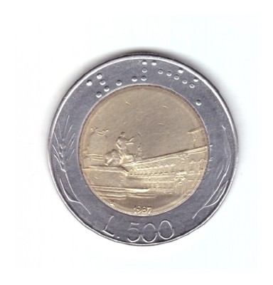 Moneda Italia 500 lire 1987, stare foarte buna, curata foto