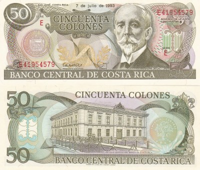 Costa Rica 50 Colones 1993 UNC foto