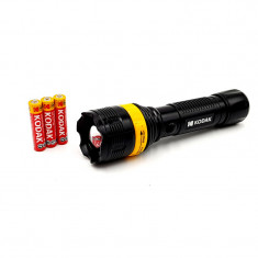 Lanterna Kodak, LED, 157 x 42 mm, 1000 mW, 60 lm, 50 m, IP 62, zoom variabil, 3 setari de iluminare, Negru