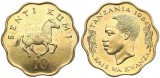 Tanzania 1984 - 10 senti, zebra, UNC