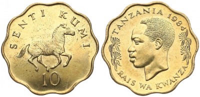 Tanzania 1984 - 10 senti, zebra, UNC foto
