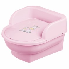 Olita copii mini toaleta cu recipient detasabil Zebra Light Pink Maltex Baby foto