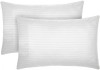Set huse perna din damasc, dunga 2 cm, densitate 185 g/mp, Alb, 70/70cm