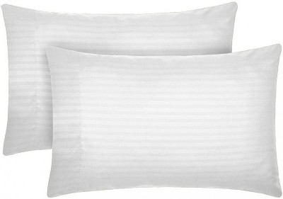Set huse perna din damasc, dunga 2 cm, densitate 185 g/mp, Alb, 70/70cm foto