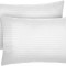 Set huse perna din damasc, dunga 2 cm, densitate 185 g/mp, Alb, 70/70cm