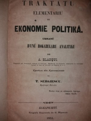 A. BLANQUI - TRAKTATU ELEMENTARIU DE EKONOMIE POLITIKA... BRM {1855} foto