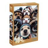 Puzzle cu caini in zapada, 104 piese, Multicolor, CMCLASS