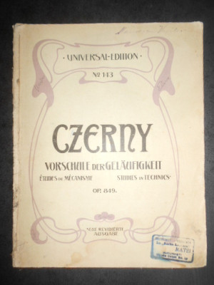 Partitura veche. Charles Czernt OP. 849 Etudes de Mecanisme (1913) foto