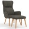 Scaun de relaxare cu taburet, gri inchis, catifea