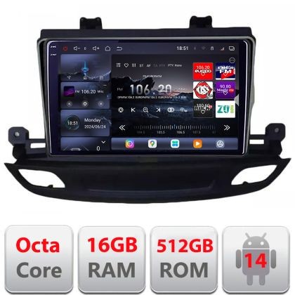Navigatie Opel Insignia 2018- Edotec Kit-insignia19 8 core QLED 2K 16+512 360 Android Waze USB Navigatie Internet Youtube Radio CarStore Technology