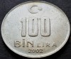 Moneda 100 BIN LIRA - TURCIA, anul 2002 * cod 2671 A, Europa