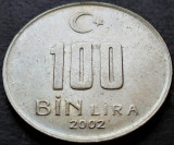 Cumpara ieftin Moneda 100 BIN LIRA - TURCIA, anul 2002 * cod 2671 A, Europa