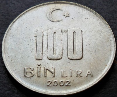 Moneda 100 BIN LIRA - TURCIA, anul 2002 * cod 2671 A foto