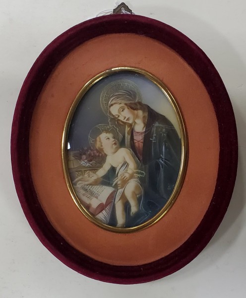 Madona cu Pruncul, Miniatura pe fildes, Secol XIX