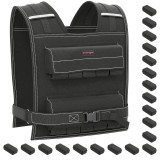 SPORTNOW Vestă grea 20 kg reglabilă vestă de greutate reglabilă pentru bărbați și femei bandă reflectorizantă 50 x 40 cm negru | Aosom Romania