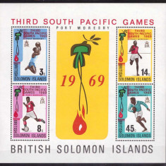 Insulele Solomon 1969 The 3rd South Pacific Games, bloc neuzat