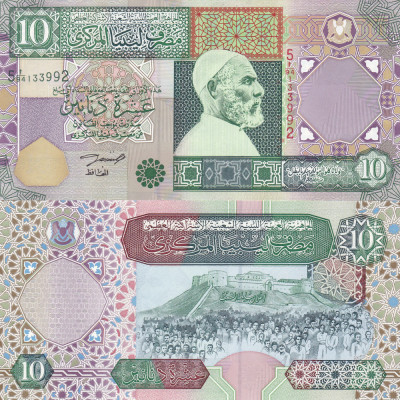 Libia 10 Dinars 2002 UNC foto