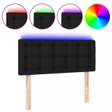 Cumpara ieftin Tablie de pat cu LED, negru, 100x5x78/88 cm, textil