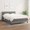 VidaXL Pat box spring cu saltea, gri &icirc;nchis, 140x190 cm, textil 3140290