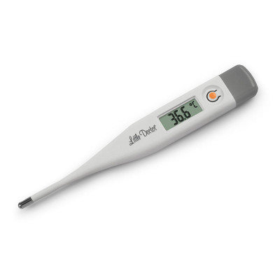 Termometru digital Little Doctor, semnal sonor, ecran LCD, carcasa de protectie, Alb foto