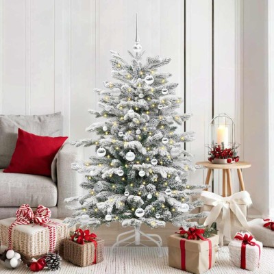 vidaXL Brad de Crăciun artificial cu ramuri articulare Alb 150 cm 3395636 foto
