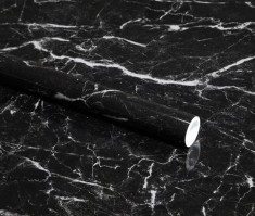Set 3x Folie autocolanta BZRSH, tip marmura, neagra, 60x 200 cm, rezistenta la apa, usor de curatat