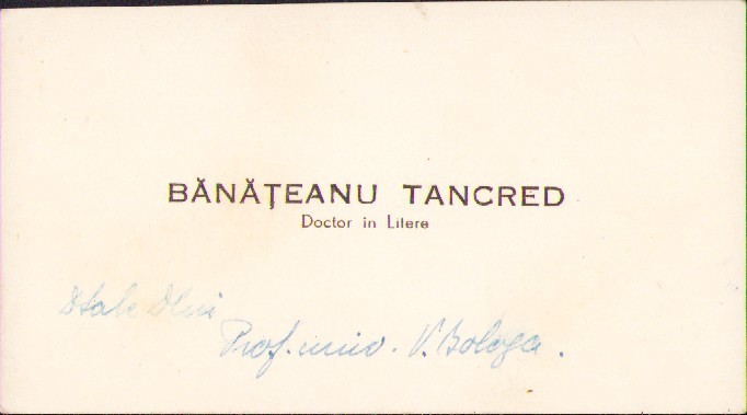 HST A1750 Carte vizită Tancred Bănățeanu director Muzeul Țăranului Rom&acirc;n